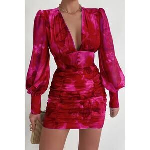 Runaway The Label Litsa Dress Pink/Red, Sexy,  NWT, NEW, SZ XS or  SZ 2